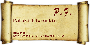 Pataki Florentin névjegykártya